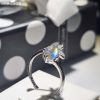 Ring-Mondstein-10 Damenringe Mondstein Madagascar Schmetterling 925 Sterling Silber
