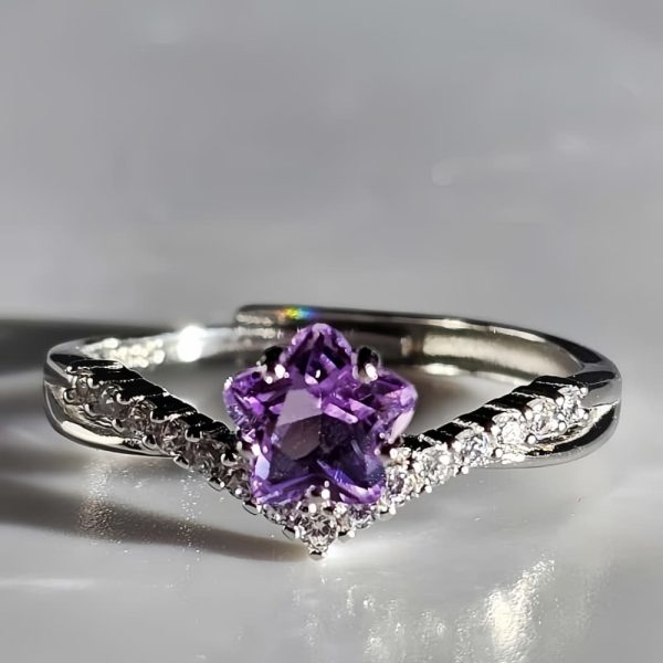 Sterling Silber Amethyst Sternring