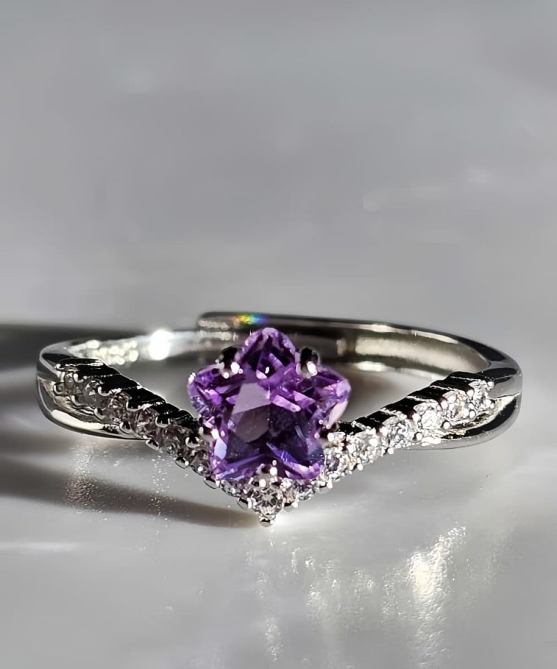 Sterling Silber Amethyst Sternring