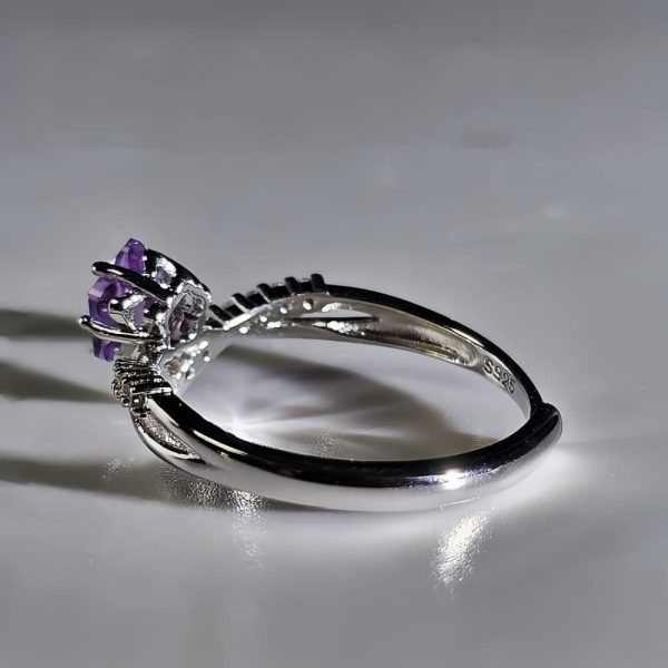 Sterling Silber Amethyst Sternring