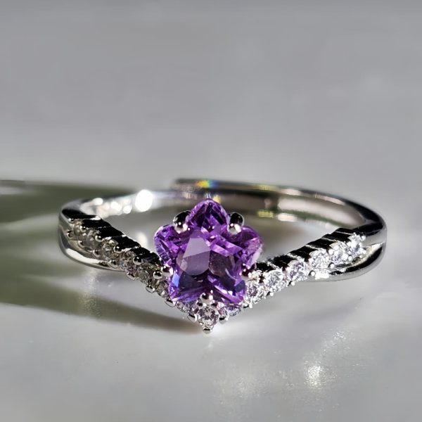 Sterling Silber Amethyst Sternring
