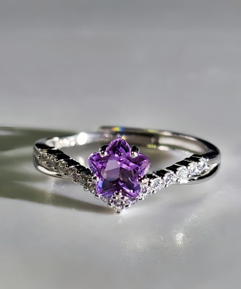 Sterling Silber Amethyst Sternring