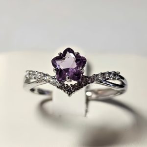 Sterling Silber Amethyst Sternring