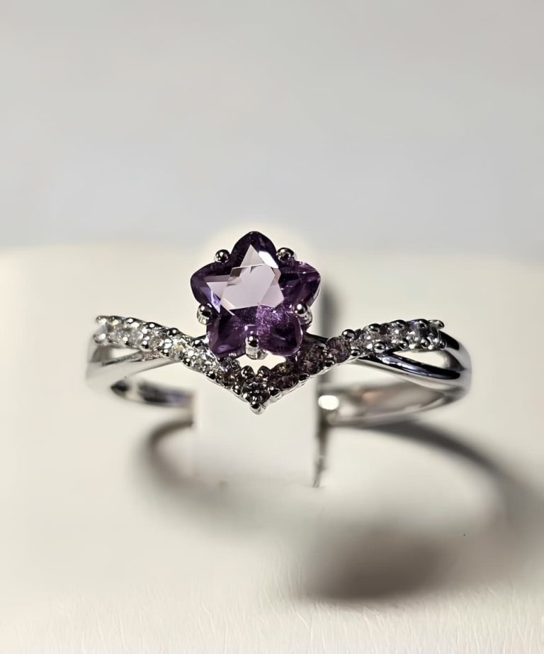 Sterling Silber Amethyst Sternring