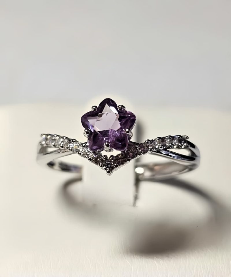 Sterling Silber Amethyst Sternring