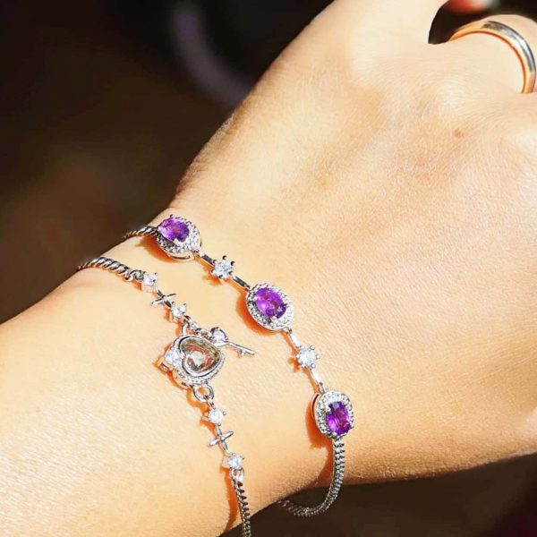 Armband-Stahl-Amethyst