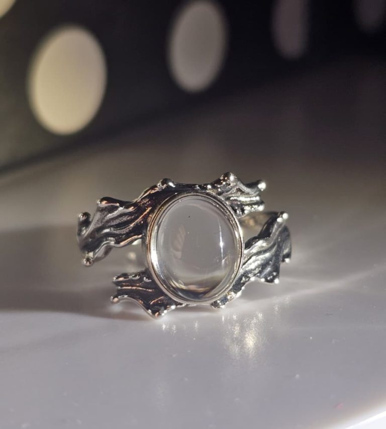 Damen Ring mit Stein Klar Kristall