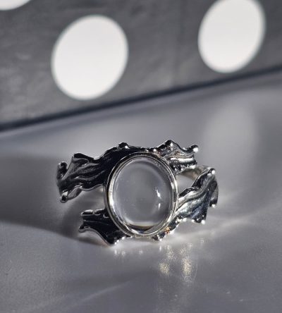 Ring-Kristal-02 Damen Ring mit Stein Klar Kristall Weißquarz