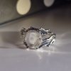 Ring-Kristal-04 Damen Ring mit Stein Klar Kristall Weißquarz