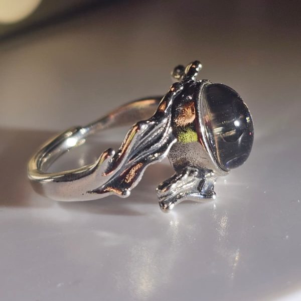 Damen Ring mit Stein Klar Kristall Weißquarz