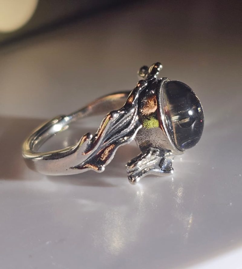 Ring-Kristal-05 Damen Ring mit Stein Klar Kristall Weißquarz
