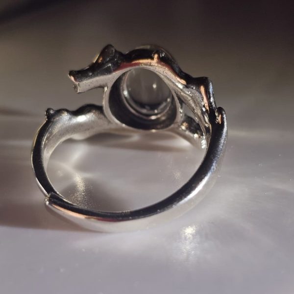 Damen Ring mit Stein Klar Kristall Weißquarz