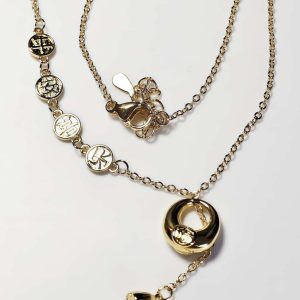 Vergoldete Halskette mit Glücksbeutel-Anhänger