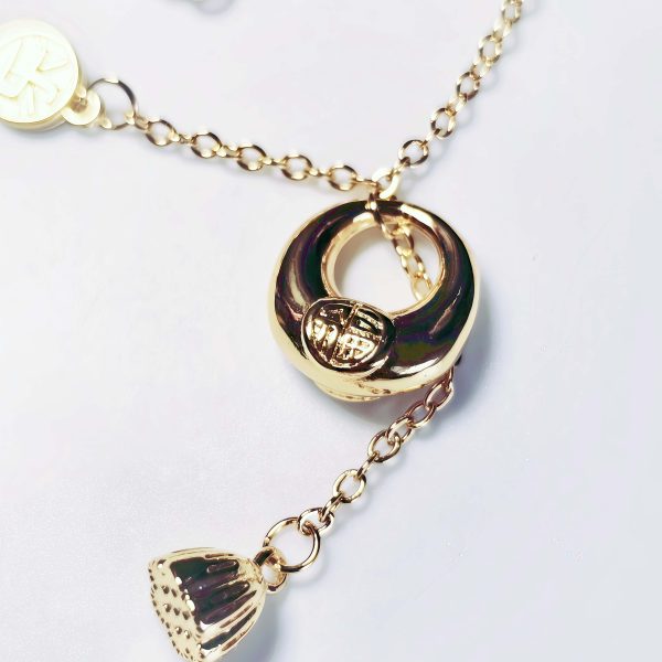 Vergoldete Halskette mit Glücksbeutel-Anhänger