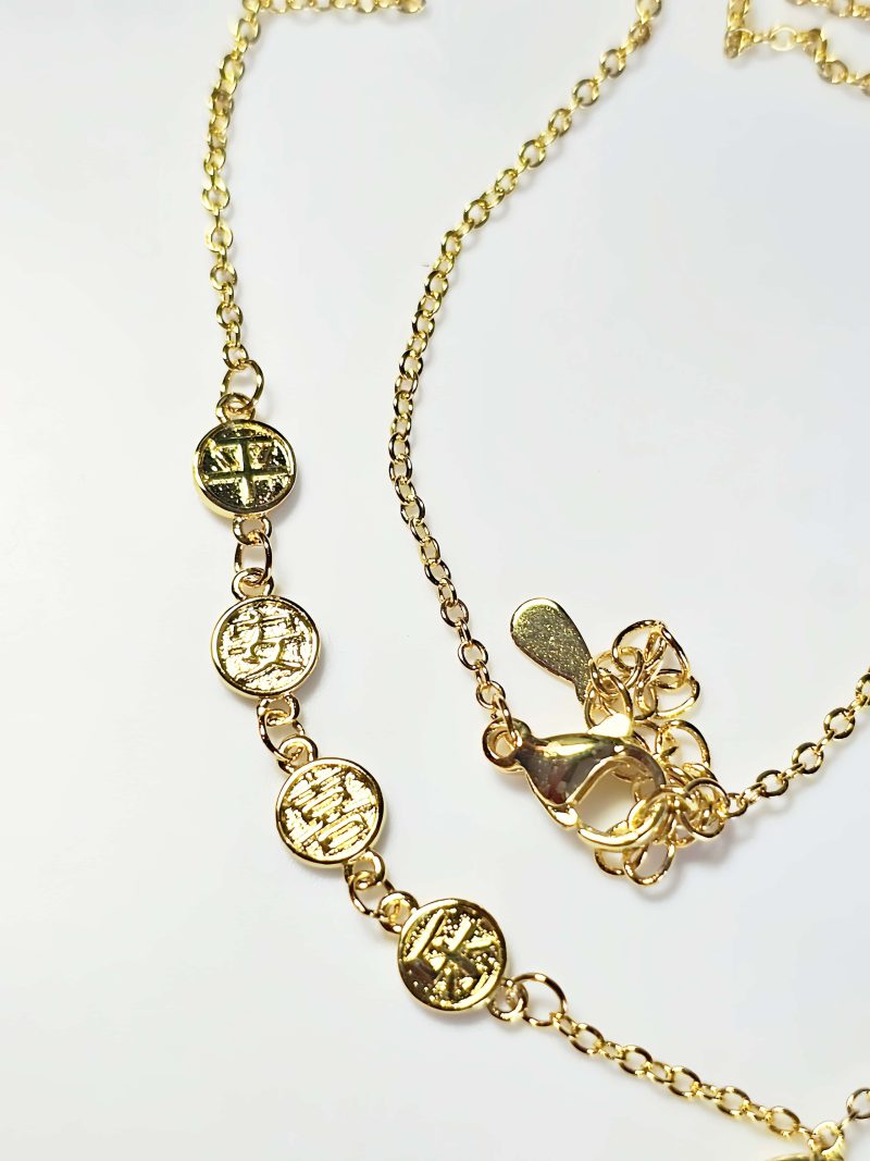 Vergoldete Halskette mit Glücksbeutel-Anhänger