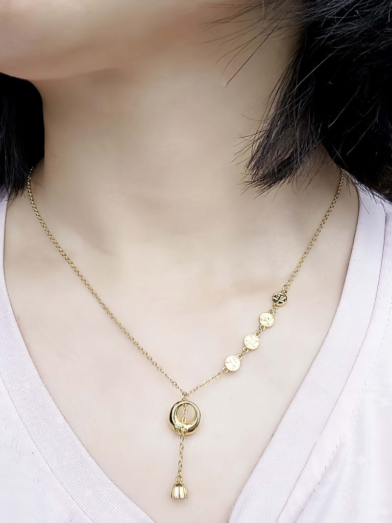 Vergoldete Halskette mit Glücksbeutel-Anhänger