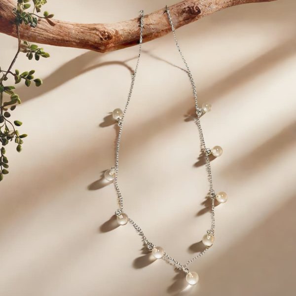 925er Silber Sternenlicht Halskette mit Weißkristall