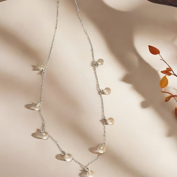 925er Silber Sternenlicht Halskette mit Weißkristall