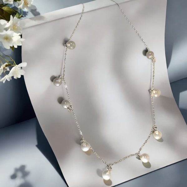 925er Silber Sternenlicht Halskette mit Weißkristall