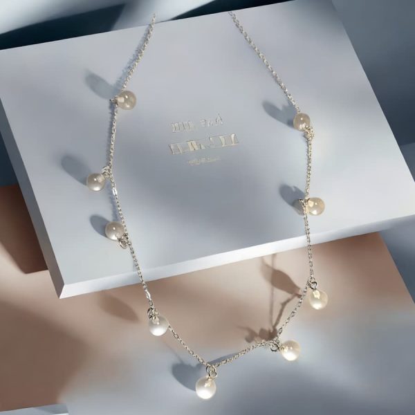 925er Silber Sternenlicht Halskette mit Weißkristall