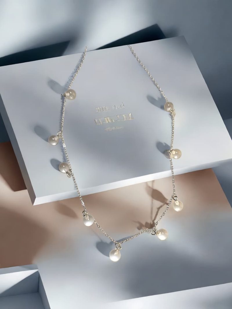 925er Silber Sternenlicht Halskette mit Weißkristall