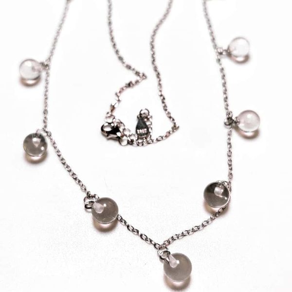 925er Silber Sternenlicht Halskette mit Weißkristall