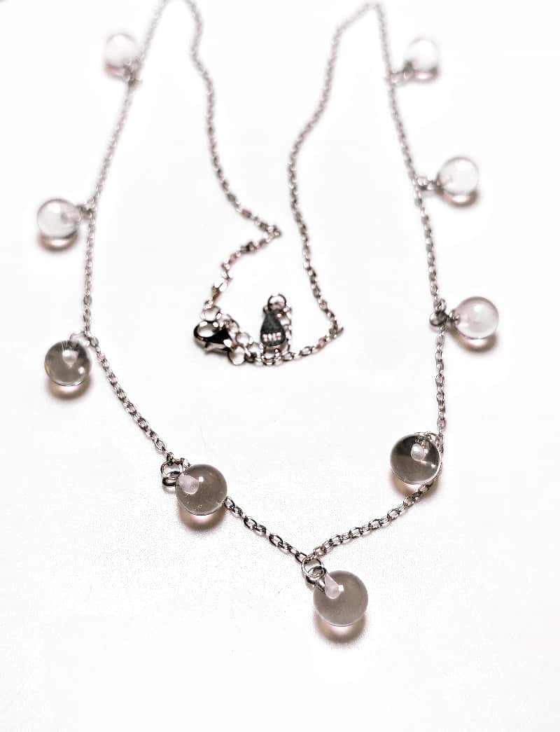 925er Silber Sternenlicht Halskette mit Weißkristall