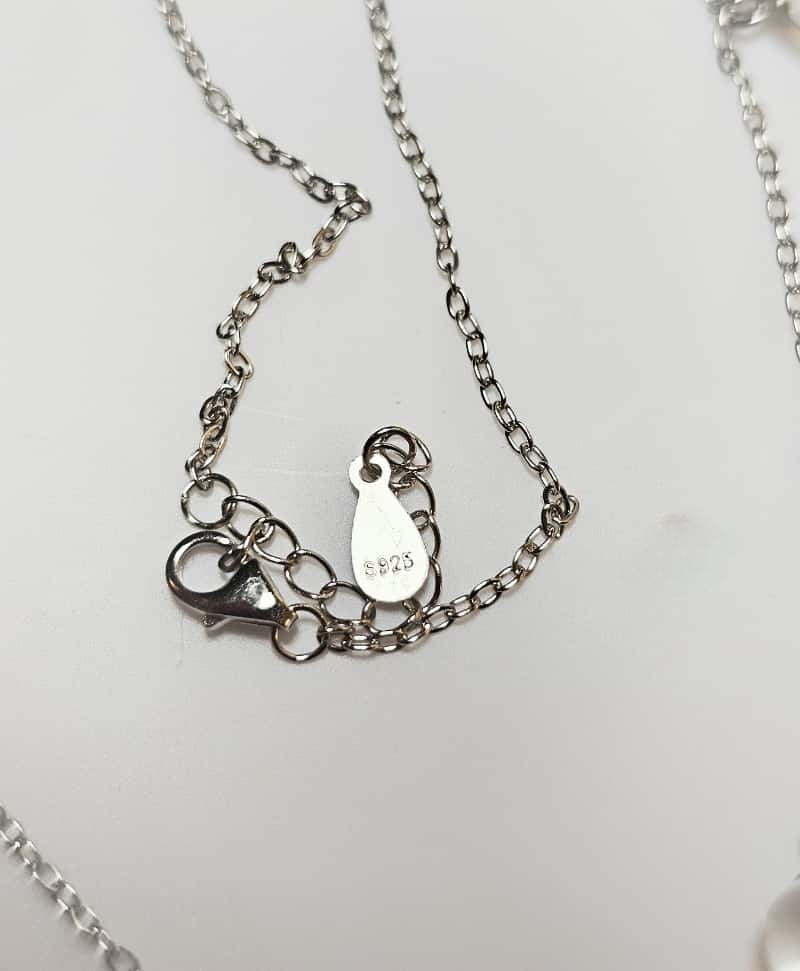 925er Silber Sternenlicht Halskette mit Weißkristall