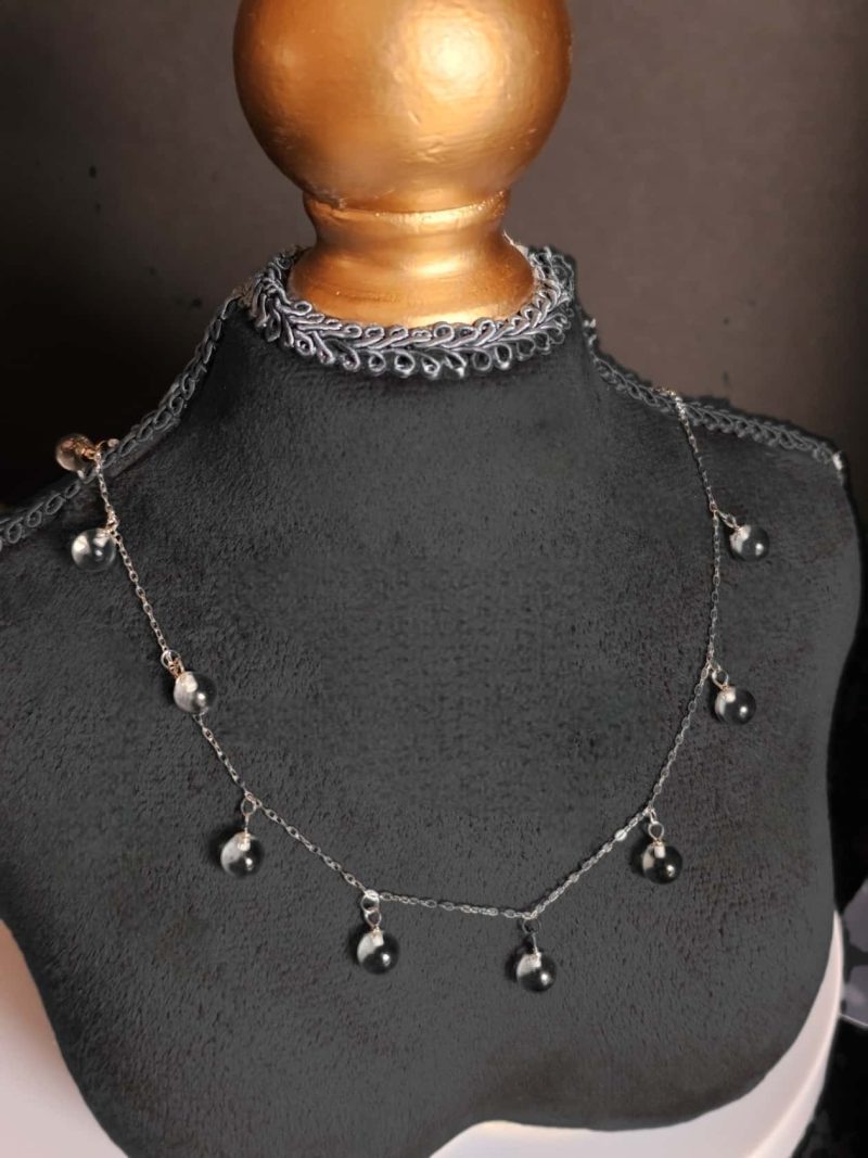 925er Silber Sternenlicht Halskette mit Weißkristall