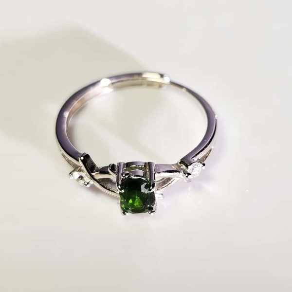 Echtschmuck Silber Ringe Grün Diopsid DR0006