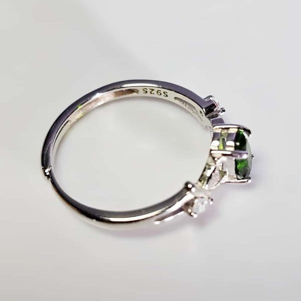 Echtschmuck Silber Ringe Grün Diopsid DR0006