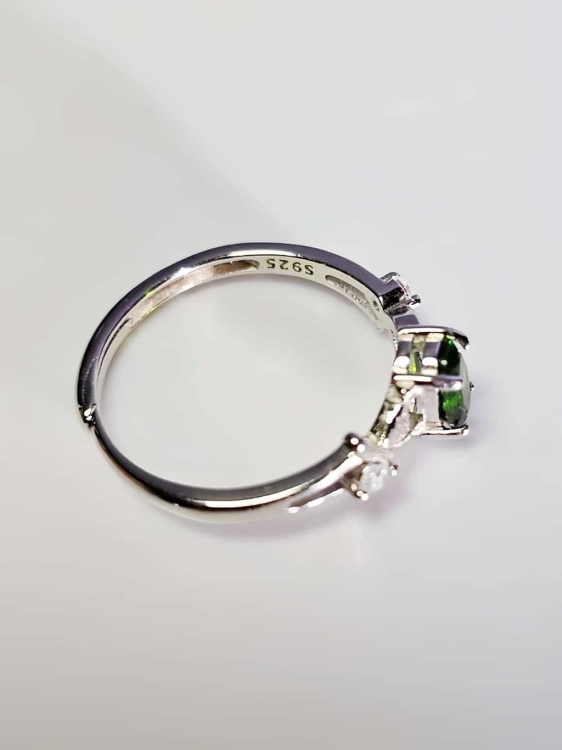 Echtschmuck Silber Ringe Grün Diopsid DR0006