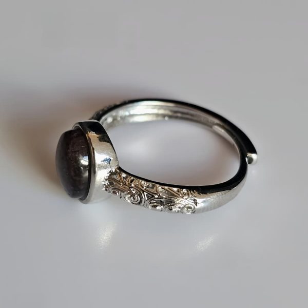 Damenring mit Schwarzgoldene Super Seven Edelstein