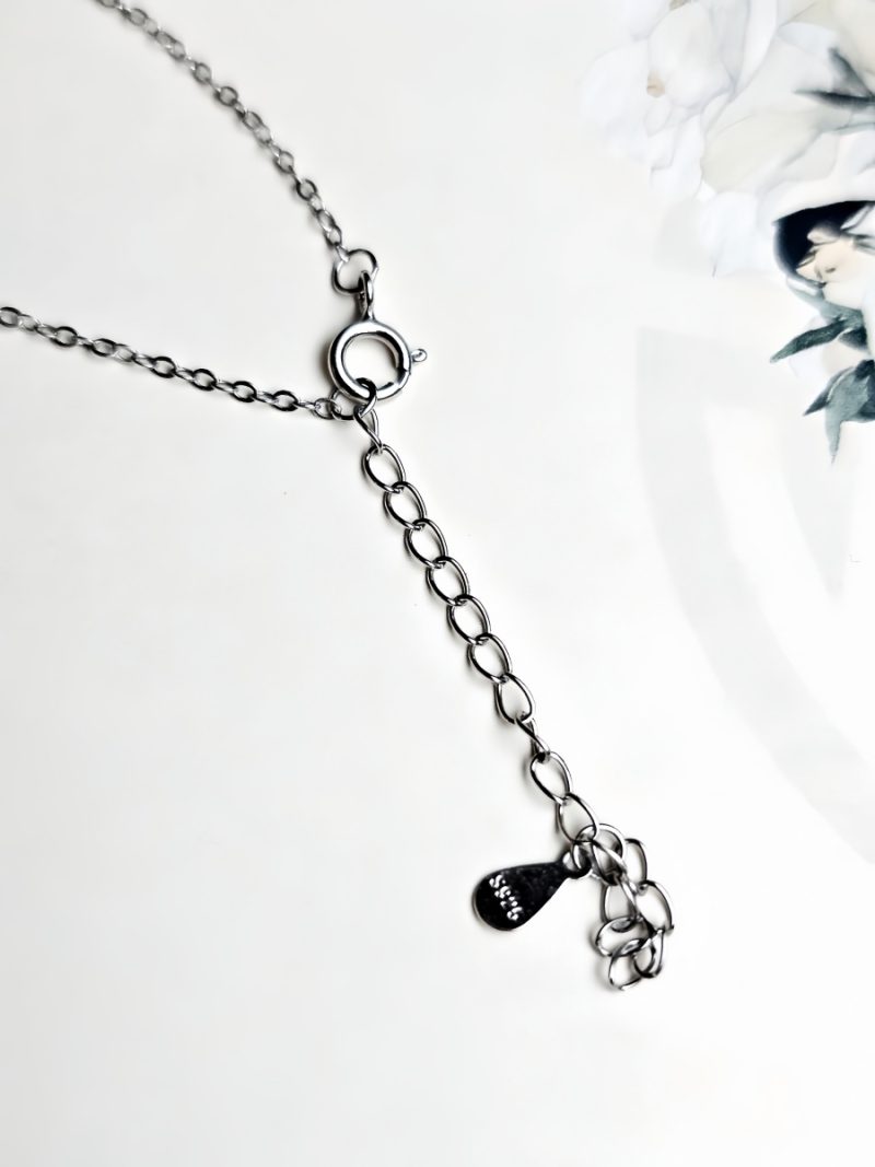 Schutz-HK013-03 Damen Silber Halskette aus Mondstein im Bogenschützen-Design