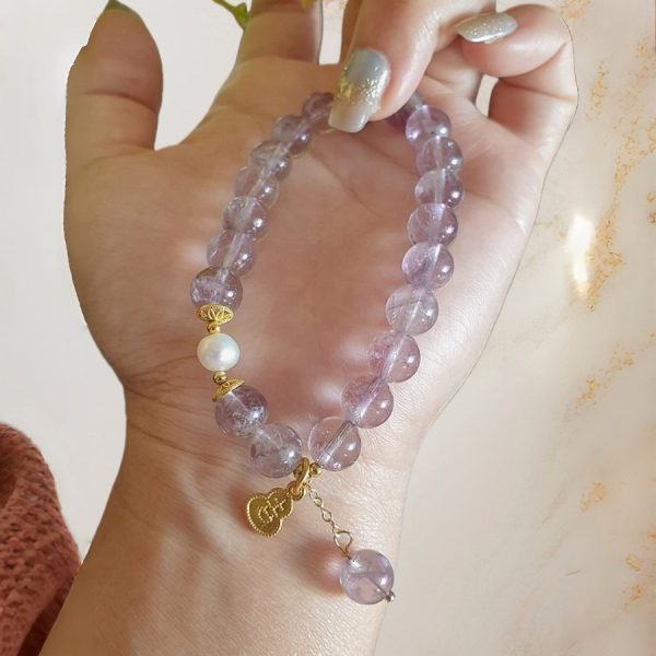 Armband Damen mit Amethyst und Perle
