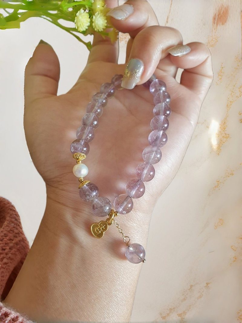 Armband Damen mit Amethyst und Perle