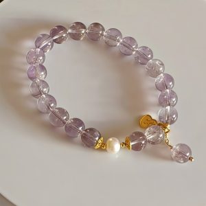 Armband Damen mit Amethyst und Perle