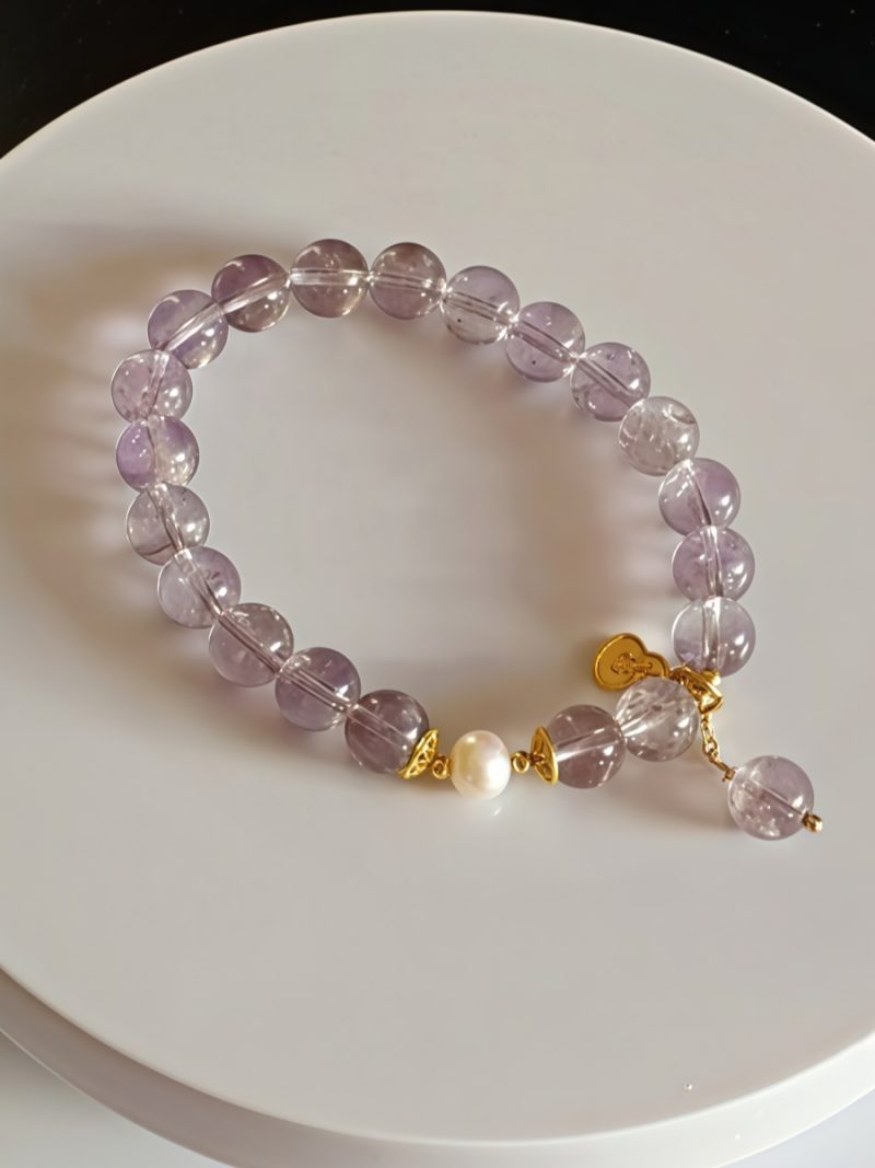Armband Damen mit Amethyst und Perle