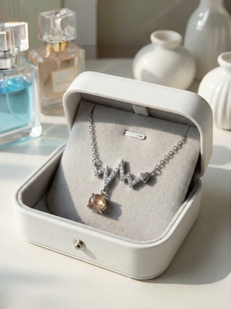 Herzschlag-HK015-01 Moderne Damen Halskette Herzschlag Design