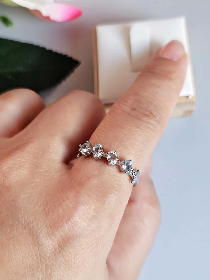 Damenring mit Stein Aquamarin Reifring