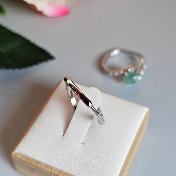 DR-TDS-04-2 Damenring mit Stein Grüner Glimmer Lepidolith in Augen Design