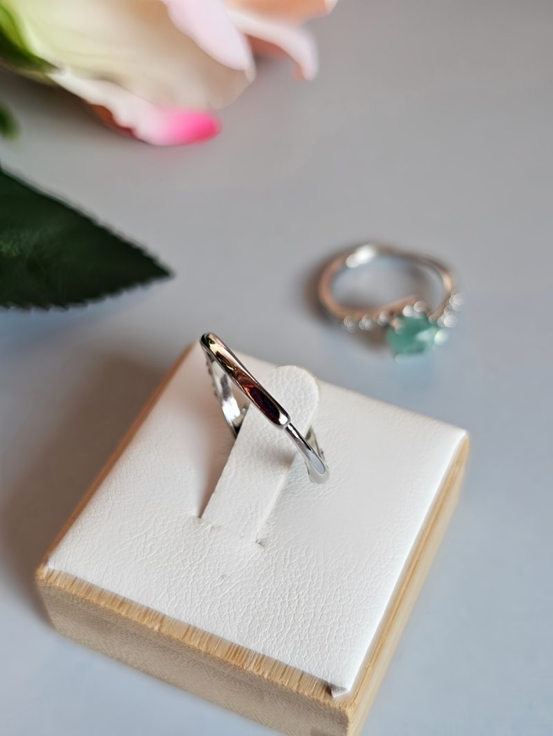 DR-TDS-04-2 Damenring mit Stein Grüner Glimmer Lepidolith in Augen Design