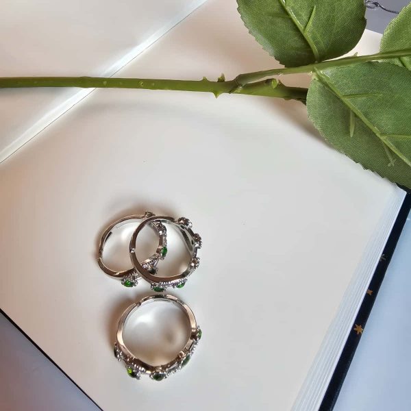 DR-TDS-05-1 Damenring mit grünem Diopsid