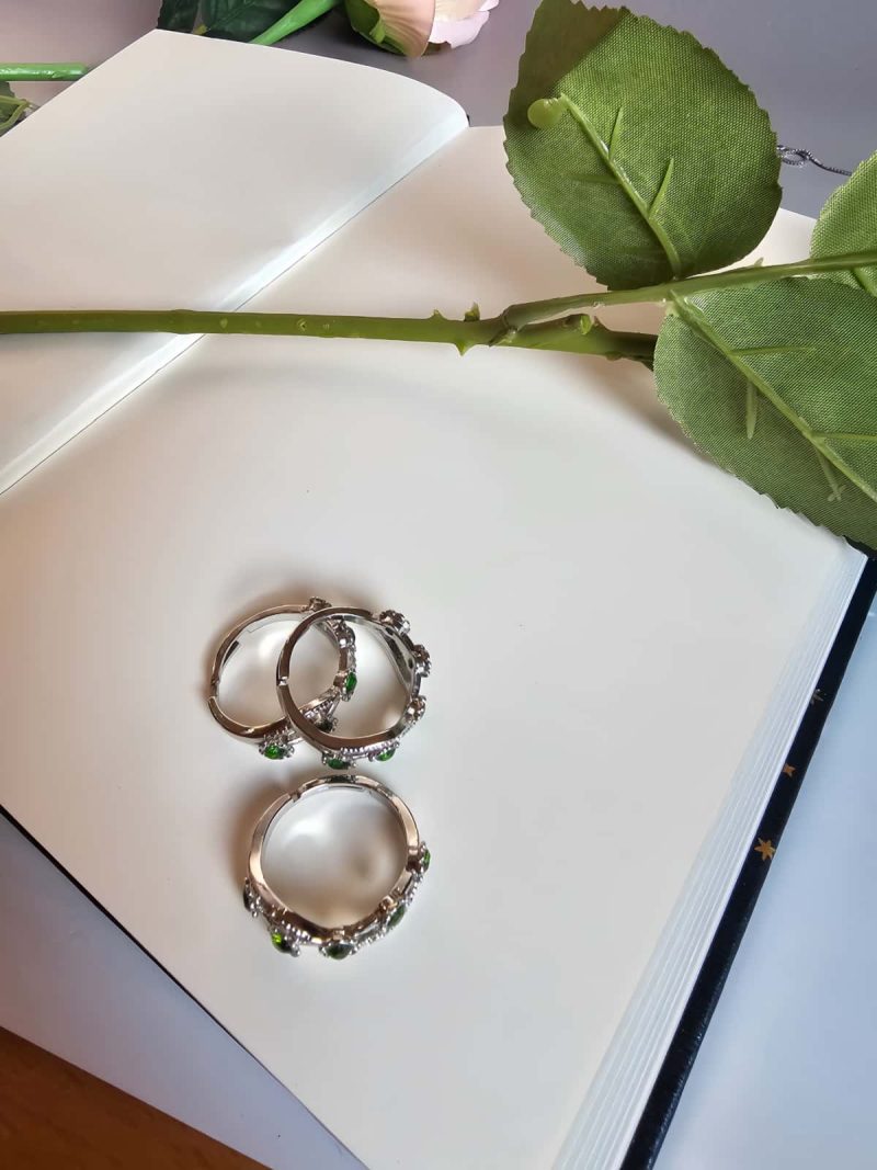 DR-TDS-05-1 Damenring mit grünem Diopsid