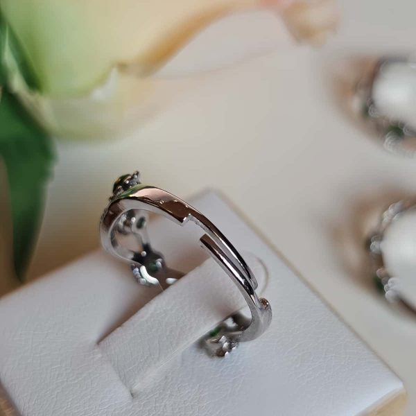 DR-TDS-05-3 Damenring mit grünem Diopsid