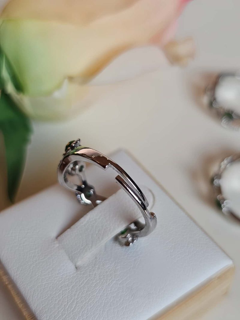 DR-TDS-05-3 Damenring mit grünem Diopsid