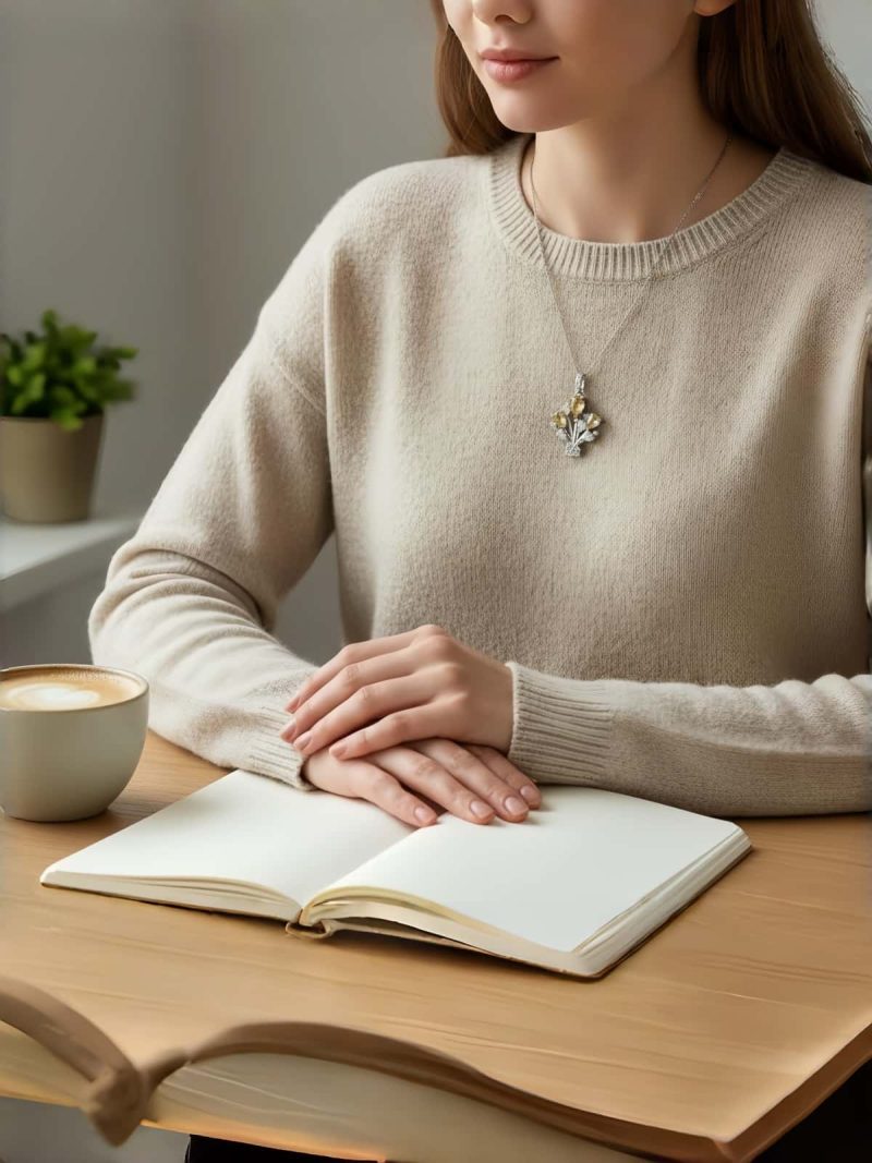 HA-TDS-02-7 Anhänger mit Citrin Quarz und Zirkonia Stein-Ballon Design