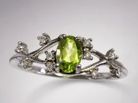 DR-SIL-02-2 925 Silber Ring mit natürlichem Peridot Edelstein – verstellbarer Damenring