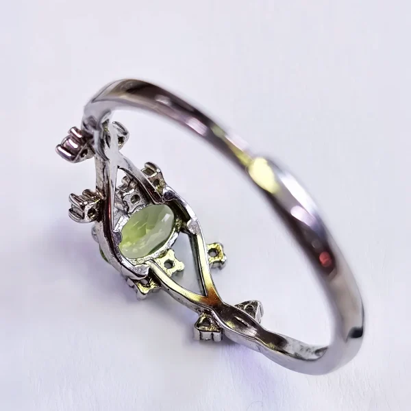 DR-SIL-02-3 925 Silber Ring mit natürlichem Peridot Edelstein – verstellbarer Damenring