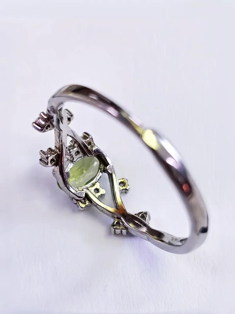 DR-SIL-02-3 925 Silber Ring mit natürlichem Peridot Edelstein – verstellbarer Damenring